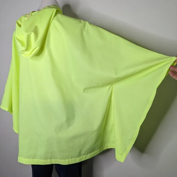 Lilly Pulitzer neon yellow hooded poncho windbreaker rain jacket L/XL - Picture 8 of 11